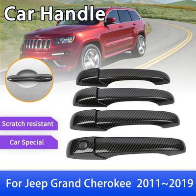 Karbonový kryt kliky dveří pro Jeep Grand Cherokee WK2 2011 2012 2013 2014 2015 2016 2017 2018 Samolepky autodoplňků