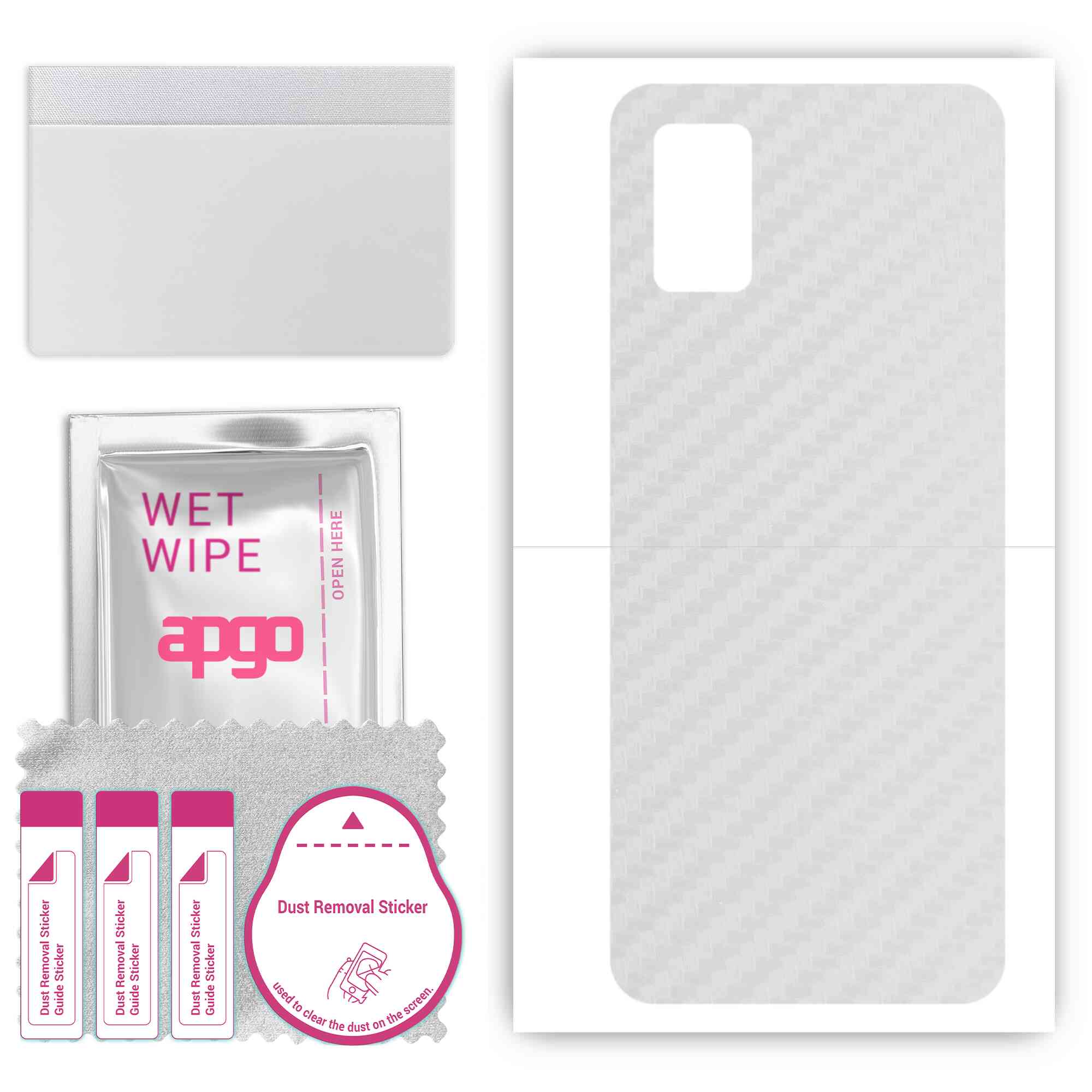 

Apgo Protective Skin Sticker для задньої панелі, сумісний з ZTE Blade V20 Smart, Wrap Film, Foil, Vinyl - Pattern Transparent Carbon