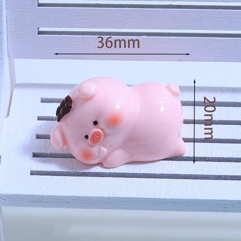 Cerdo Gordo 3D Dibujos Animados Resina DIY Llavero Colgante Accesorios