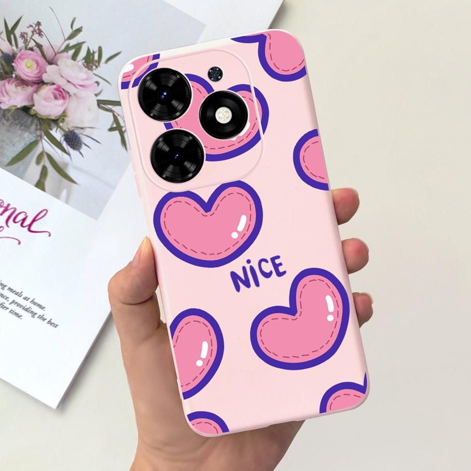 For Tecno Spark Go 2024 Case Cute Flower Love Pattern Candy Color Soft Silicon Slim Phone Back Cover For Spark Go (2024) BG6