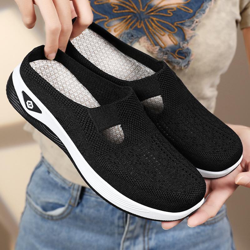 Shoes Women's New Summer Outer Slippers Mesh Hollow Casual Shoes Soft Sole Comfortable Mother Shoes