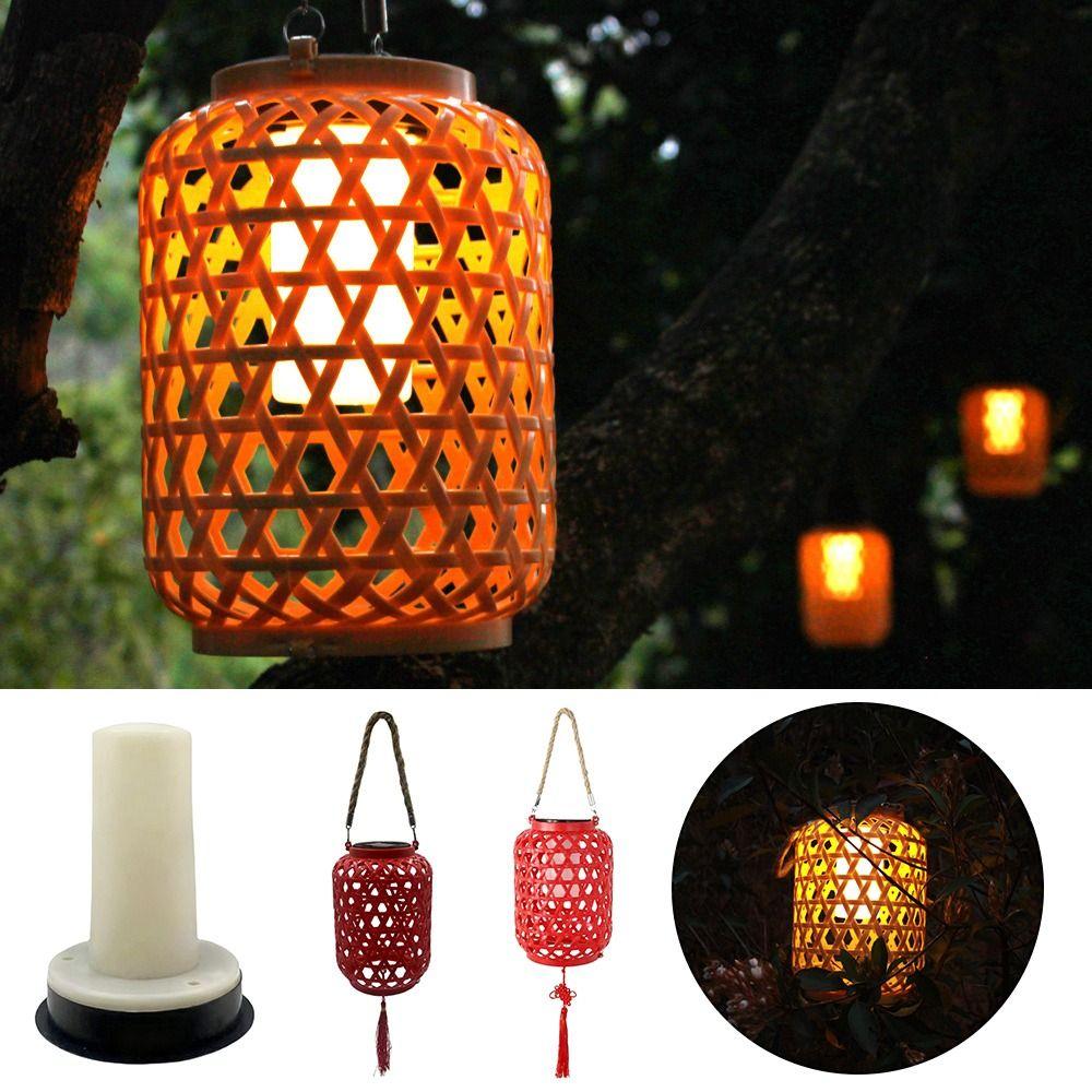 Waterproof Solar Lantern Warm Light Solar Powered Woven Landscape Chandelier 800 MAH Pendant Lights LED Decorative Lights
