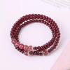 Stylish Women's Red Beaded Bracelet with Pomegranate and Strawberry Crystal Design