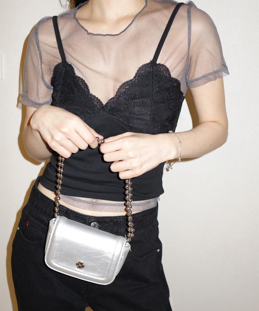 Heeari Poppy Chain Mini Bag_Silver
