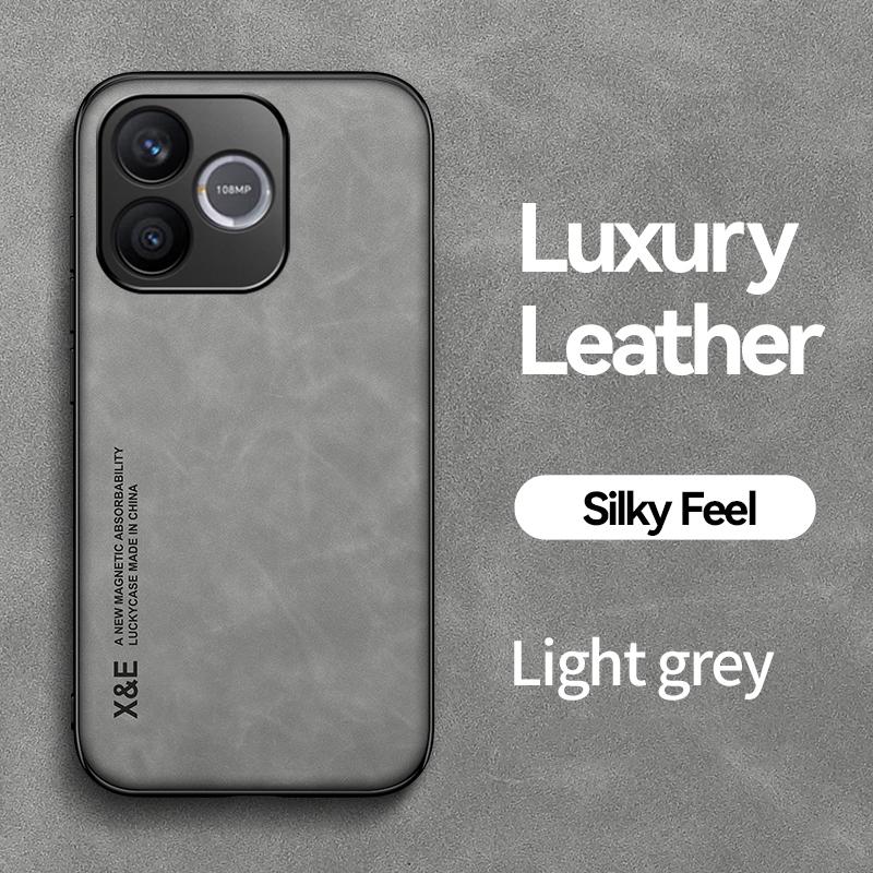 KEYSION Luxury Retro PU Leather Phone Case for HONOR 600 Lite 5G Silicone+PC Shockproof Phone Back Cover for Honor 500 Smart 5G