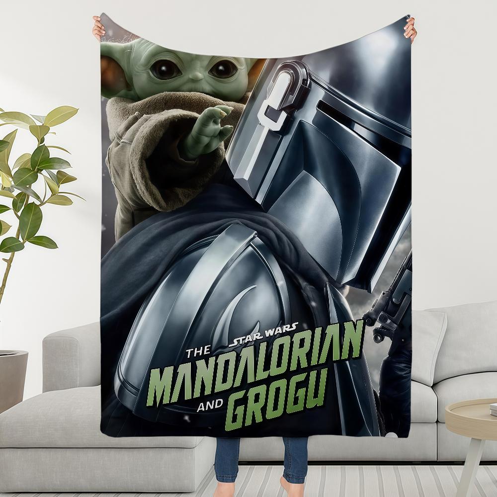 S-StarS W-WarsS Mandalorian And Grogu Blanket Soft Warm Furry Throw Super Kids Toys Bed Sofa Car Cradle