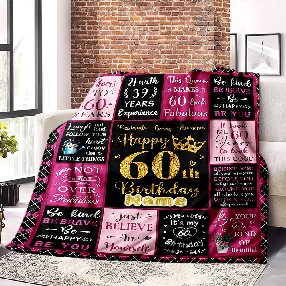 60Th Birthday Celebration Quotes And Wishes For A Fabulous Milestone Throw Blanket Text Ultrasoft Great For Sofa Couch Office Bed Picnics Allseason