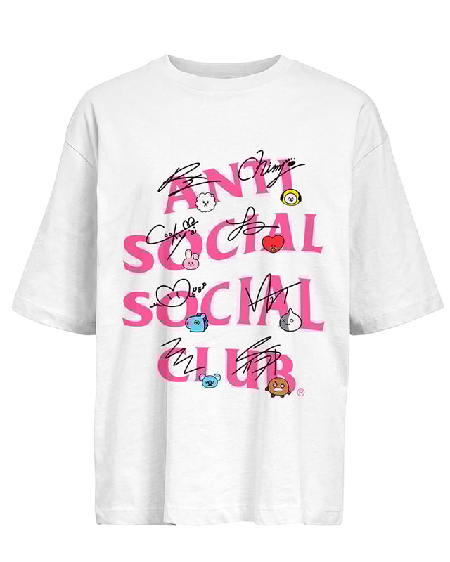 Футболка ANTISOCIAL SOCIAL CLUB BTS Женская Мужская Хлопок Односторонняя Печать Короткий Рукав Оверсайз Женская Одежда 4XL