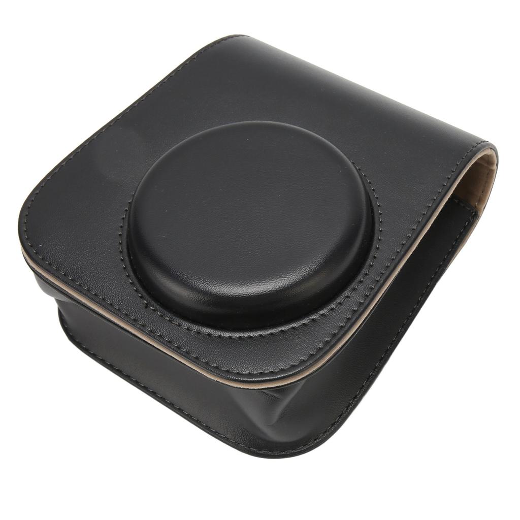 Protective Camera Case PU Leather Pure Color Camera Carrying Bag with Strap for Camping Travel
