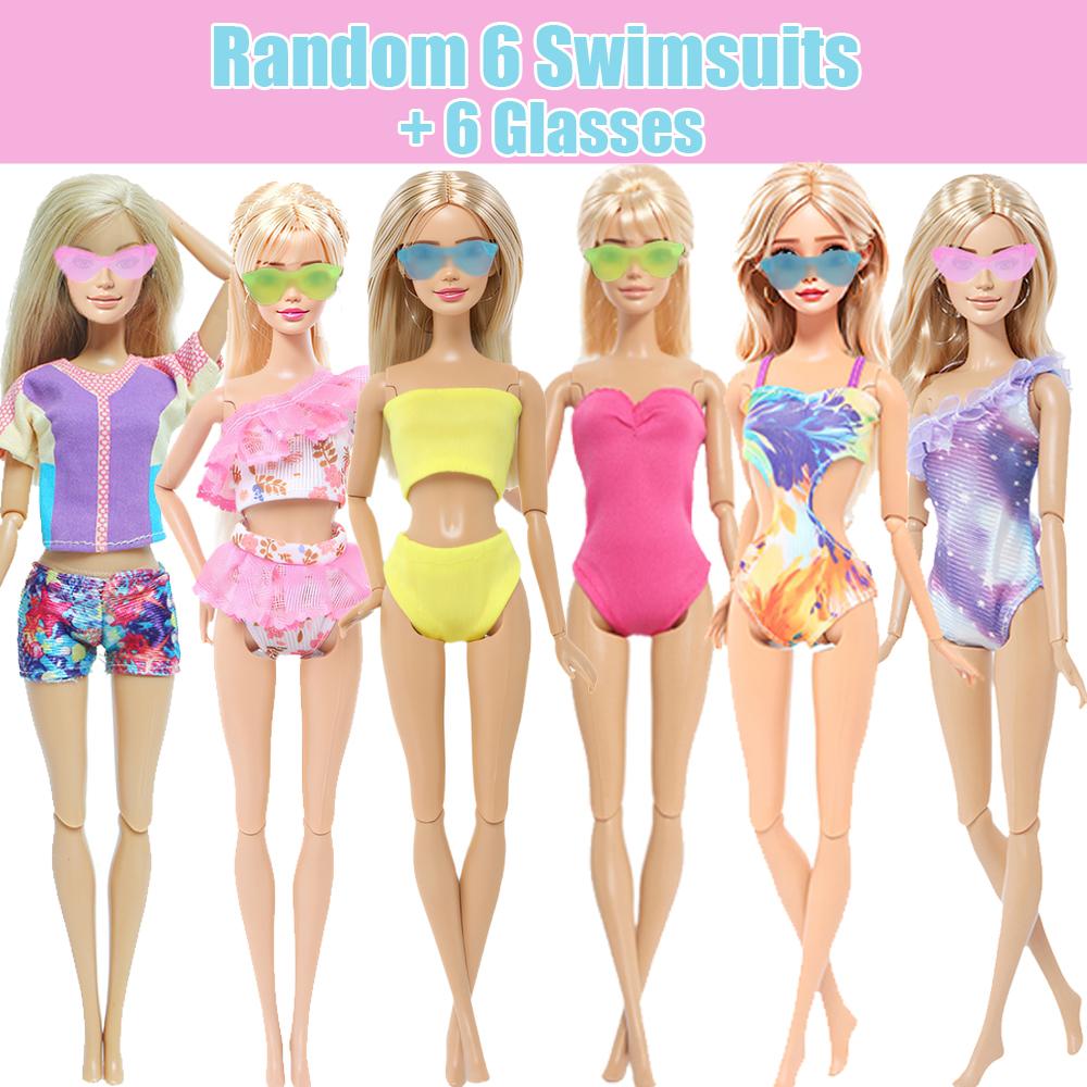 12 Pcs/Set 11.5'' Girl Doll Summer Swimsuit + Sunglasses Beach Wear Clothes Bath Outfit 30cm Doll Accessories Kids Toy Gift