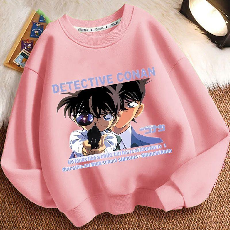 Детские худи «Детектив Конан» для осени и зимы, свободные худи с длинными рукавами для мальчиков и девочек 160