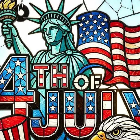 4th of July Acrylic Puzzle Suncatcher, Patriotic Window Hanging Ornament, 250th Anniversary America Sun Catcher Jigsaw Puzzle Kit for Independence Day