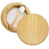 Swivel Lid Storage Holder Box Bamboo Kitchen Holder New Salt Cellar Bowl Store Pepper Seasoning