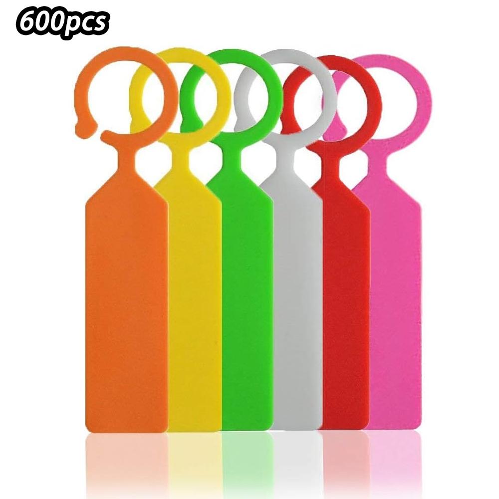 

600 Pieces Plastic Tree Labels, Waterproof Plastic Garden Markers for Plants, 6 Colors (White, Yellow, Red, Orange, Green, Pink)