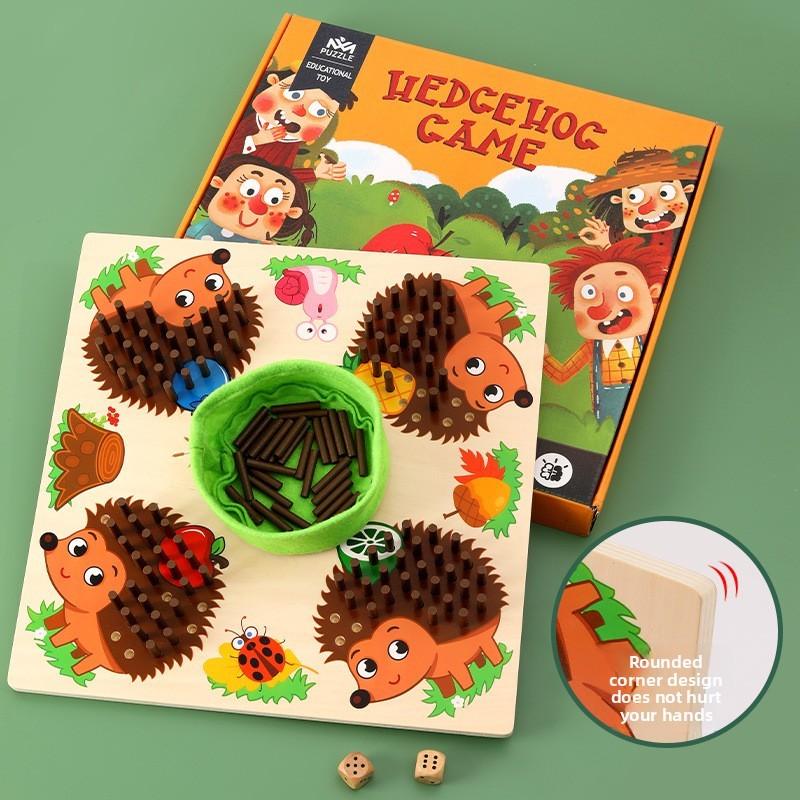 Sensory Wooden Hedgehog Training Set For Kids Brain And Motor Skills Enhancement