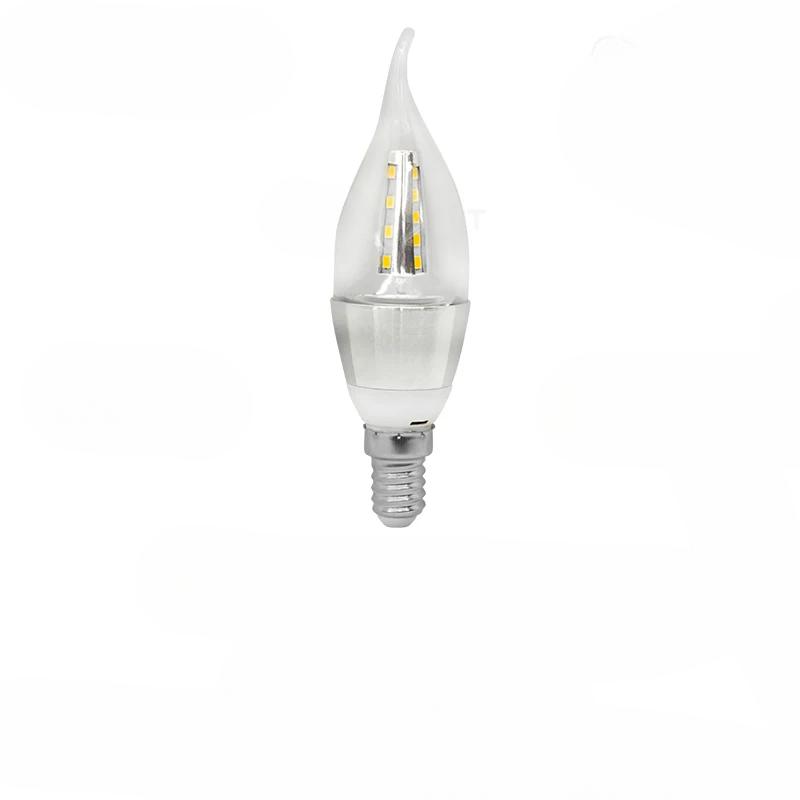 

2 шт. E27 светодиодная лампочка светодиодная свечевидная лампа домашний декор люстра AC220 лампада алюминиевая энергосберегающая лампа 5W-bends-3color серебряный