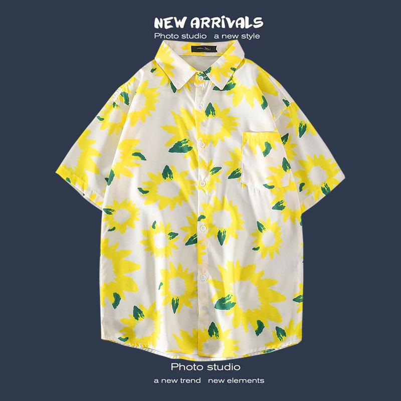 Camisa Havaiana Meninos Ochenta - Estampa Floral Mangas Curtas Tamanho 3T