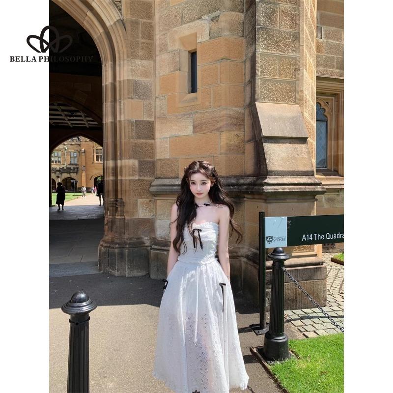 

Летний топ без рукавов во французском стиле с бантом на талии, однотонное платье миди с цветочным принтом, костюм из двух предметов M белый