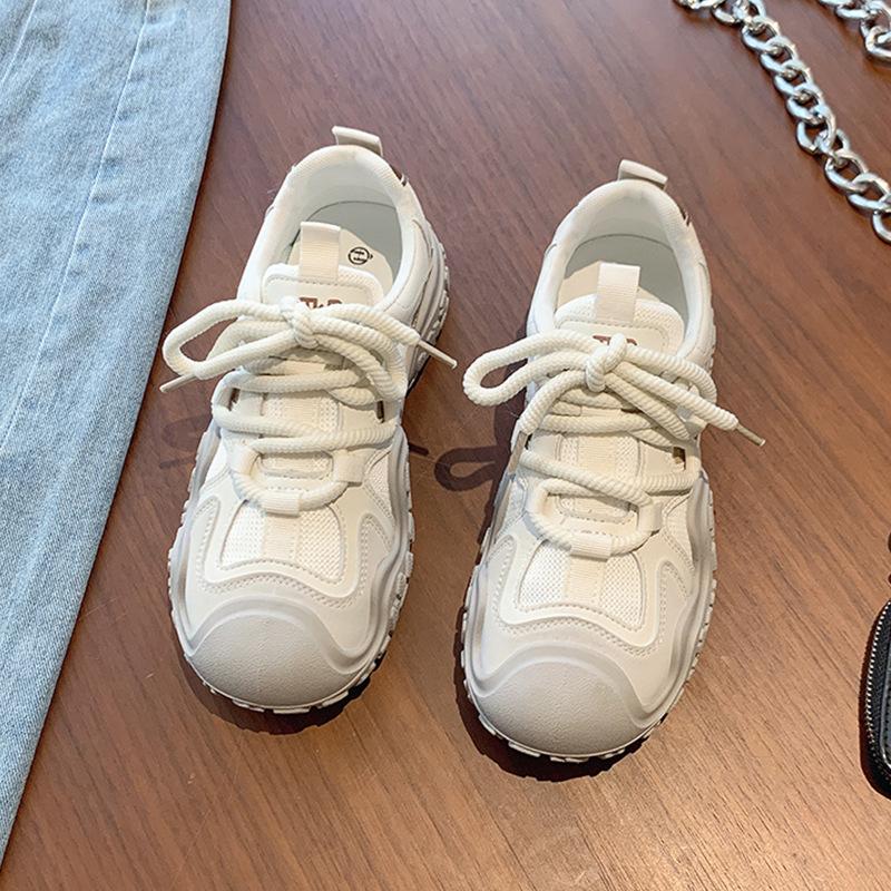 Sneakers Women's Shoes 2025 New Popular Spring Thick-soled Versatile Little White Shoes Soft-soled Lightweight Running Casual Shoes