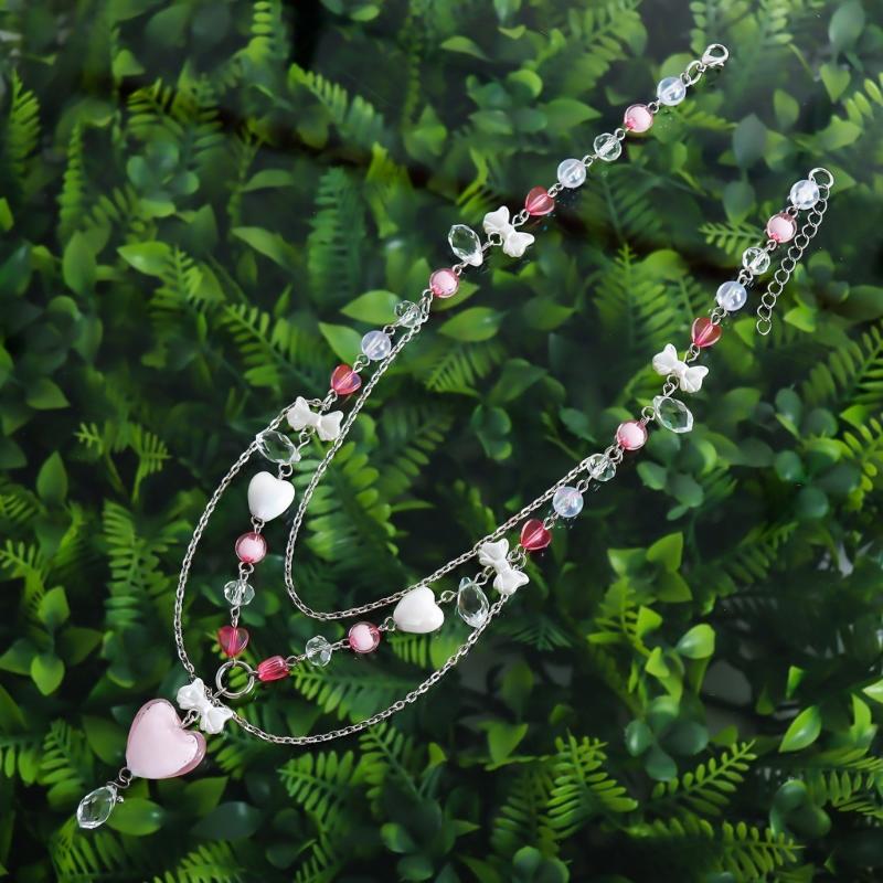 Simple Necklace Beaded Necklace Chic Pendant Necklace Fashionable Neck Jewelry Multilayer Necklace Gift for Women Girls