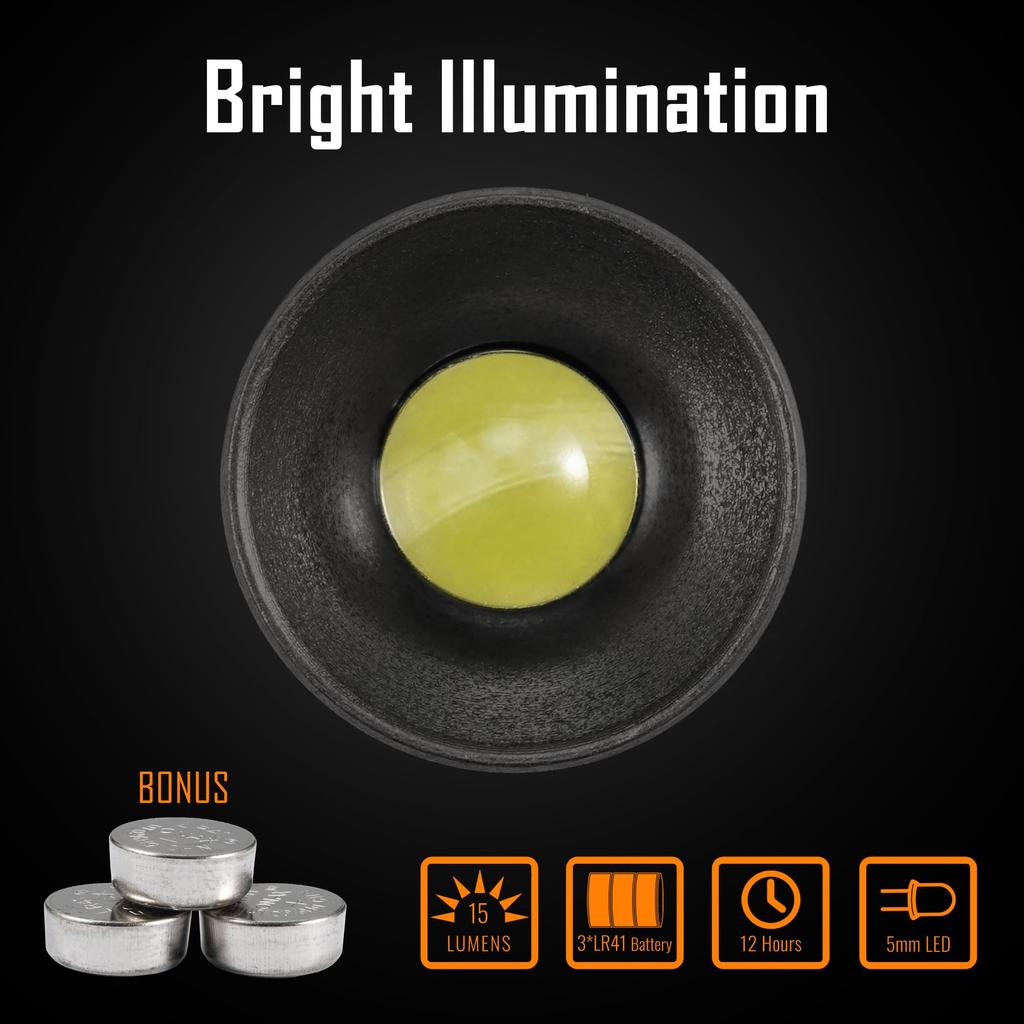 KeyUnity Mini-Taschenlampe, Batteriebetrieben, 33 mm Lang, KF00 BK, Kompakte LED, Titanlegierungs-Taschenlampe, Ultra-Mini-Größe mit Schlüsselring, Praktisches Licht, Co