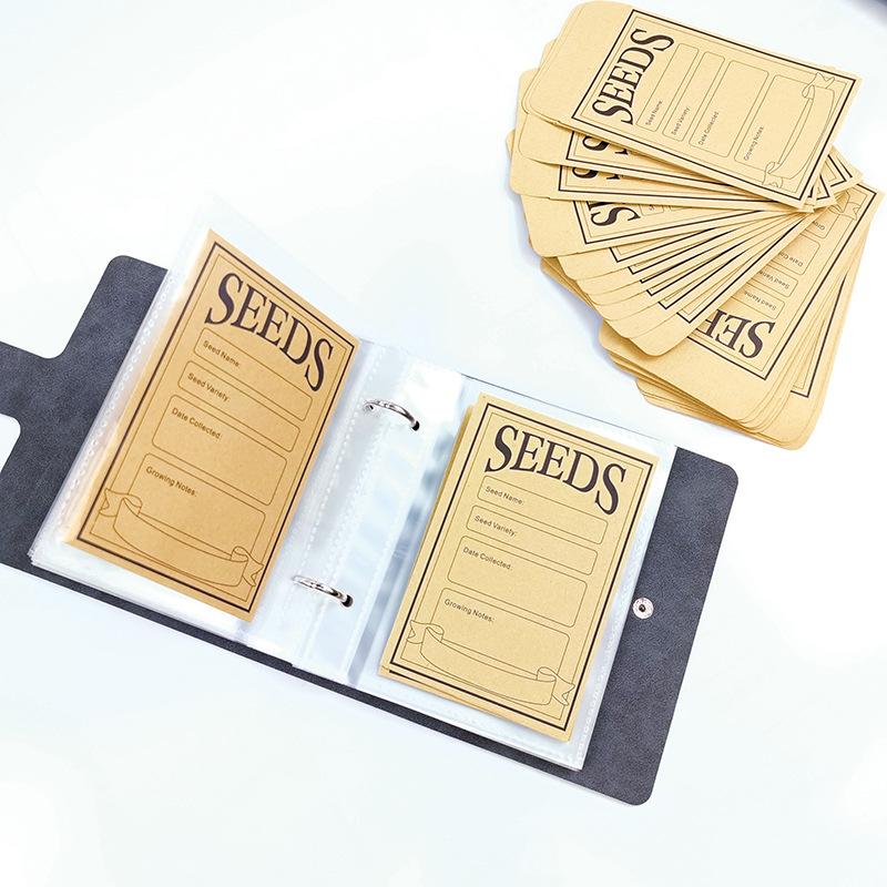 1 Set 50pcs Self-Sealing Garden Seed Envelopes Home Garden Storage Organizers Binder for Easy Planting And Care