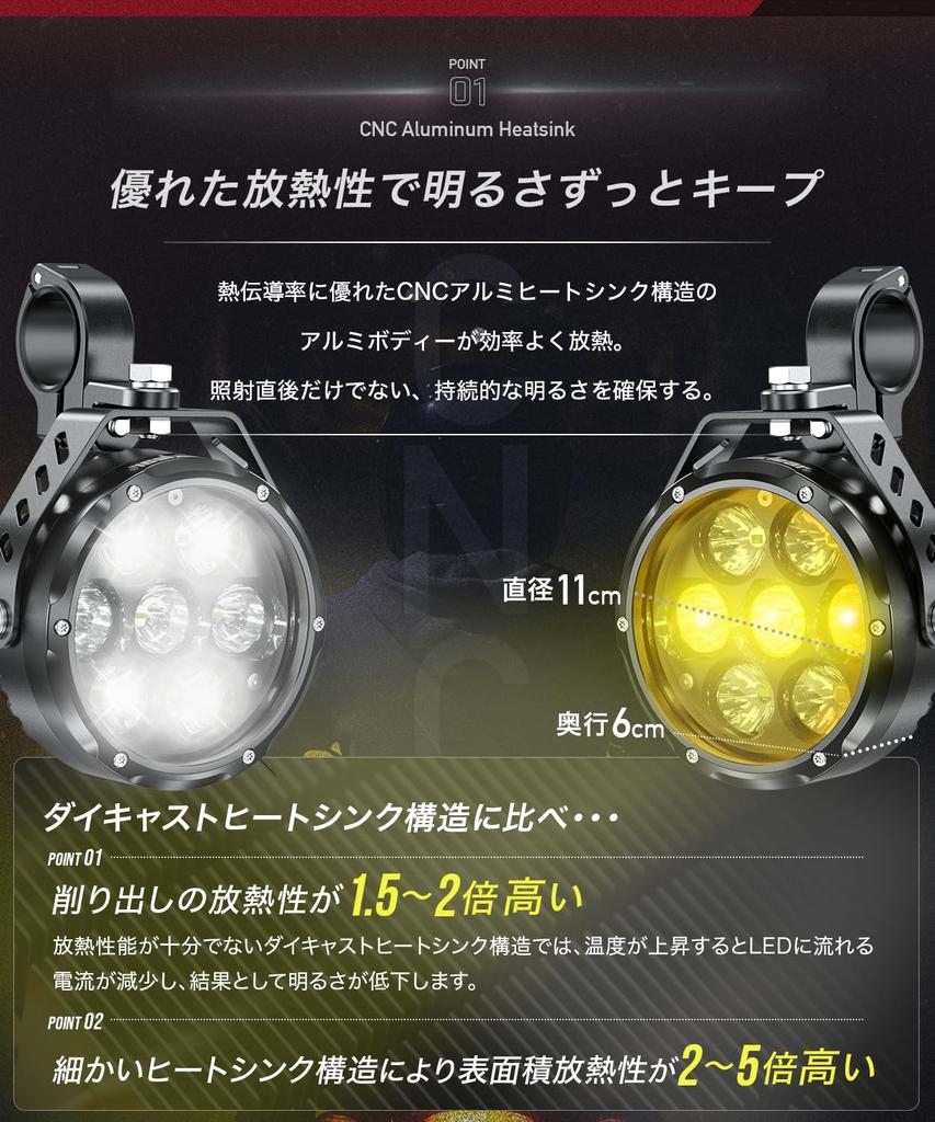 Kaedear Motorcycle LED Projector Fog Lamp Auxiliary Universal 20W x 2 White 6000K Yellow Kelvin IP67 Cyber LED Vehicle Inspection Light, Bulbs, /