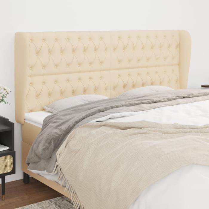 VidaXL Tête de lit avec oreilles Crème 183x23x118-128 cm Tissu3118311