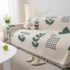 Spring Geometric Line Pattern Soft Sofa Towel Blankets Camping Picnic Anti-Cat Towel INS Cotton Scratch Protection Sofa Mat