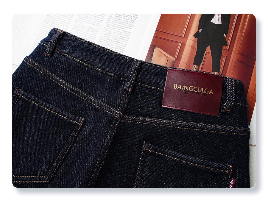 Ancola Women's Red Fleece-Lined Wide-Leg Jeans, Autumn/Winter 2024 Retro High-Waisted Slim Fit