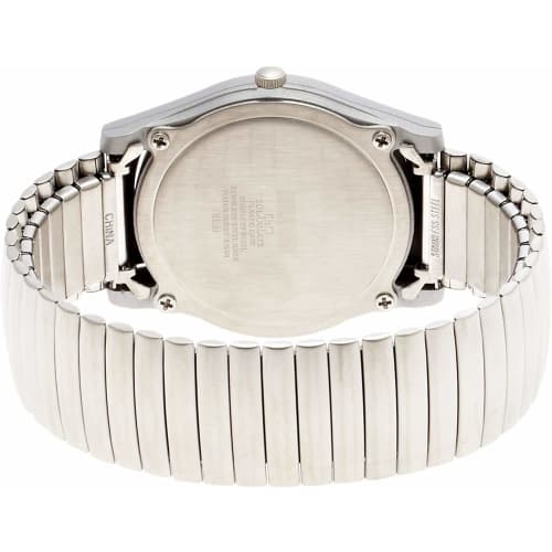 Cue and Cue Watch Analog Solar Waterproof Metal Band White Dial H970-214 Men's Silver