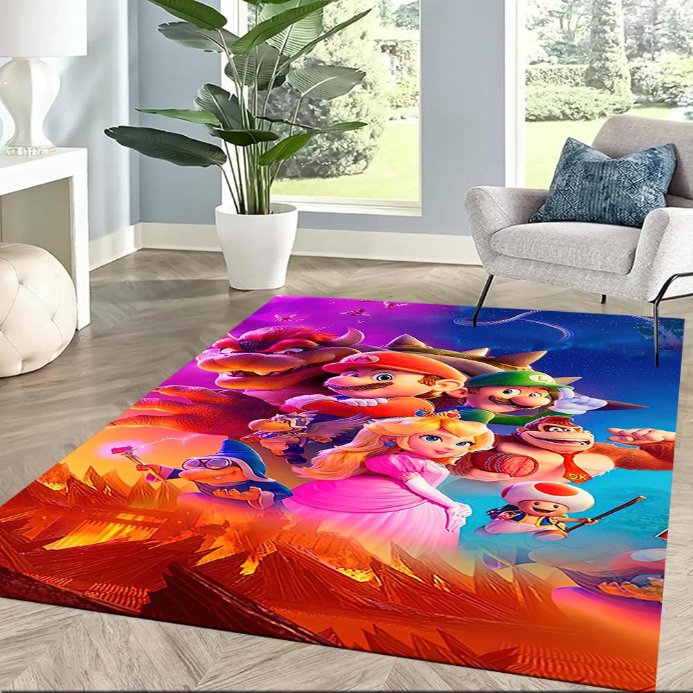 Super Mario Pattern Square Rugs Are a Great Choice for Living Rooms, Bedrooms, Home Décor, and As Gifts.