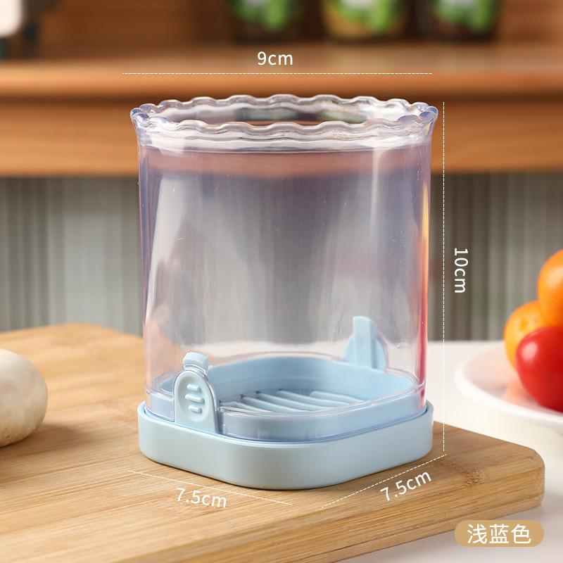 1pc Stainless Steel Fruit Slicer, Multifunctional Strawberry Slicer & Vegetable Chopper with Manual Pusher, Rectangular Blade, Container Included