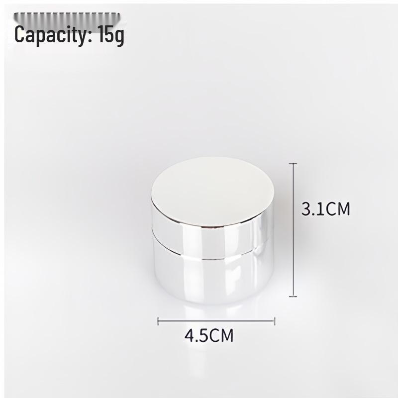 20g Electroplated Silver Glass Cream Jar: Sealed Cosmetic Sample Bottle for Face and Eye Creams & Lotions