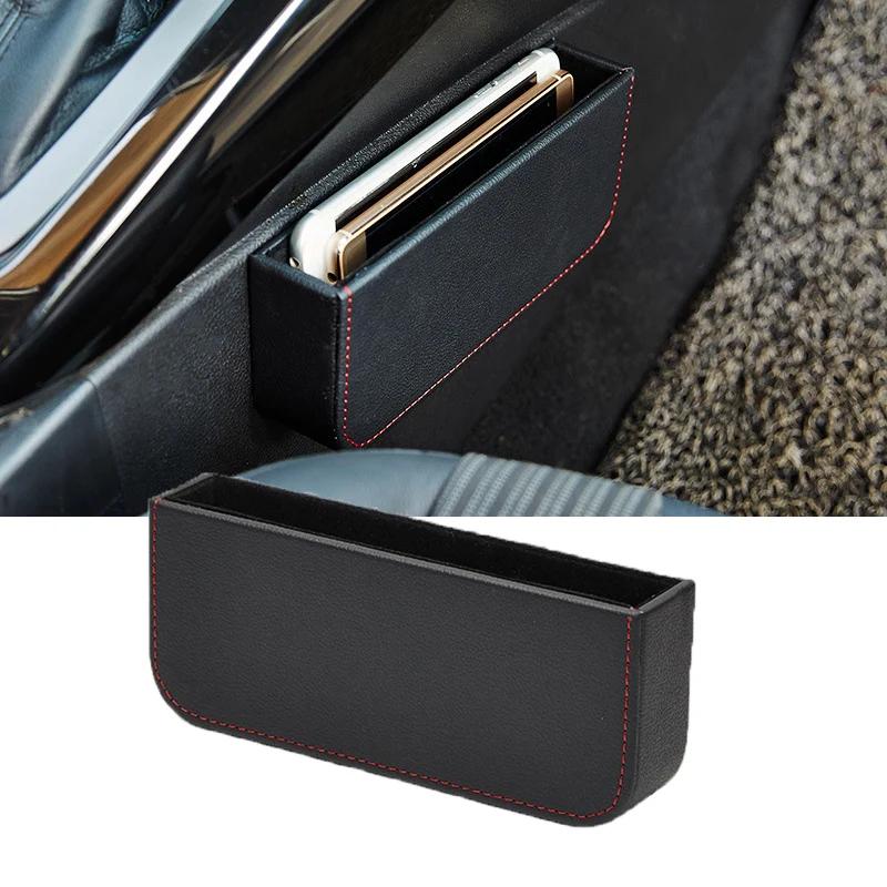 Car Seat Gap Multifunctional Storage Box Driver Side Seat Gap Organizer Phone Holder Box Black Car Decor Accessories Interior