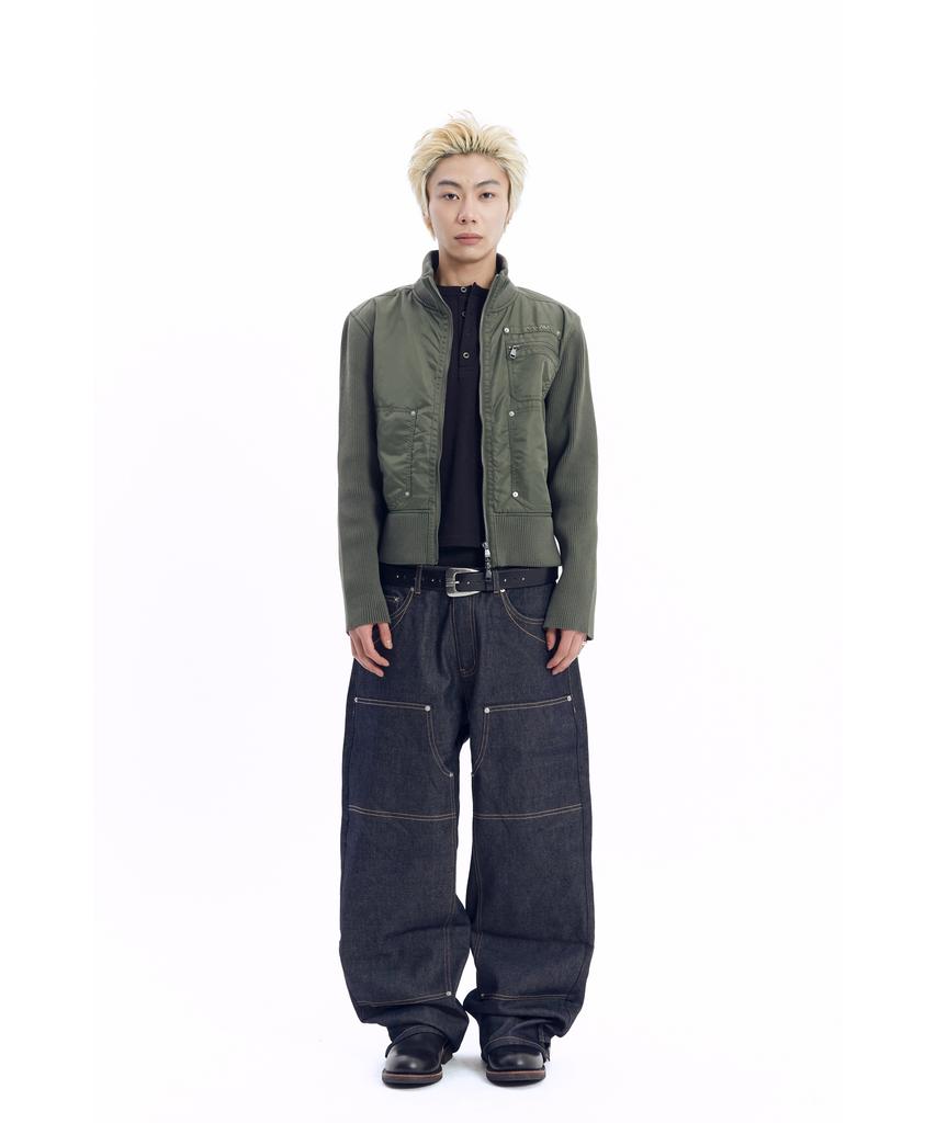Aakam Knitted Nylon Jacket (Khaki)