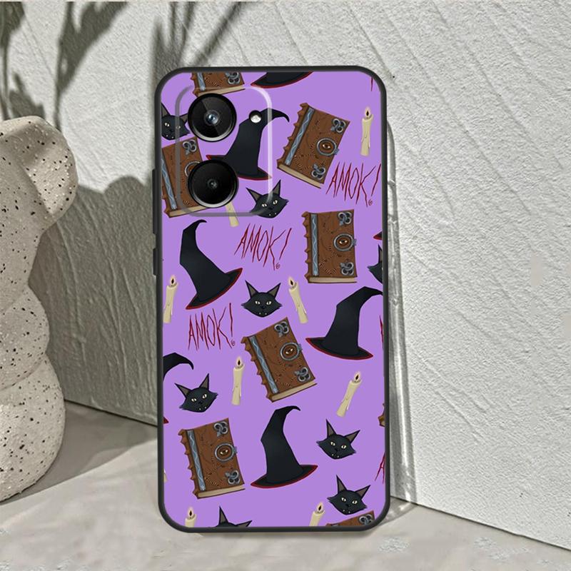 Witch Black Cat For Realme C55 C53 C67 C75 C71 C61 C33 C63 C51 C65 10 11 12 13 14 Pro Plus GT7 15 Pro Case