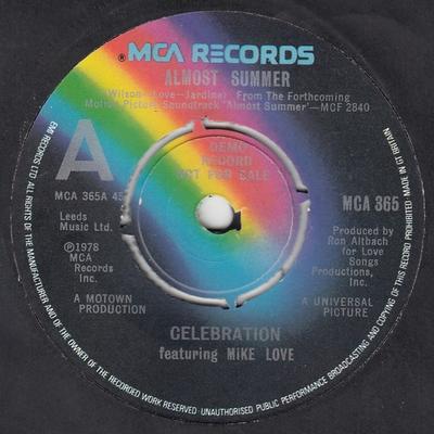 7inch Record CELEBRATION - Almost Summer MCA365PROMO MCA Records 1978 UK Jazz Used