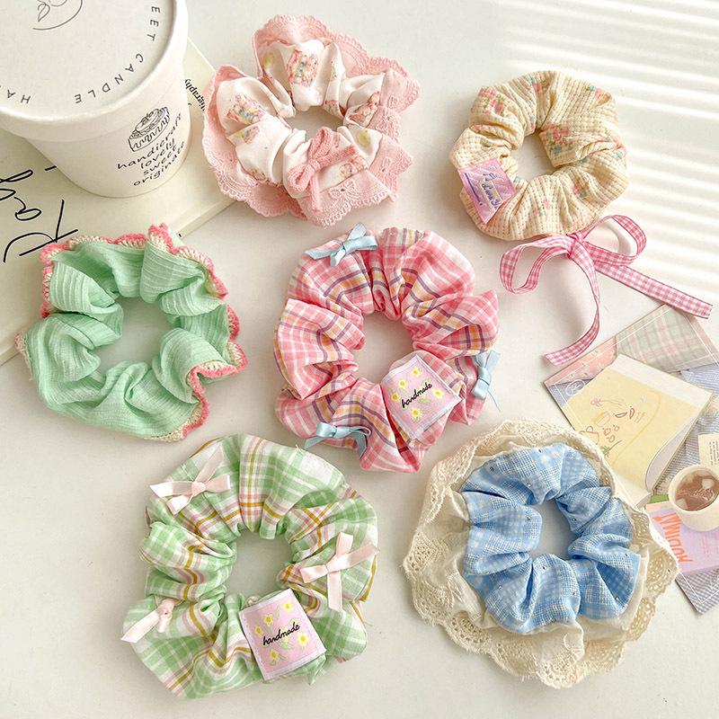 Children's Floral Lace Double-Layer Scrunchie Hair Tie