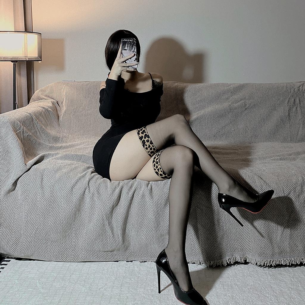 Sexy Leopard Print Stockings Woman Summer Thin Thigh High Black Stockings for Women Over the Knee Sexy Flesh Colour Sokcs