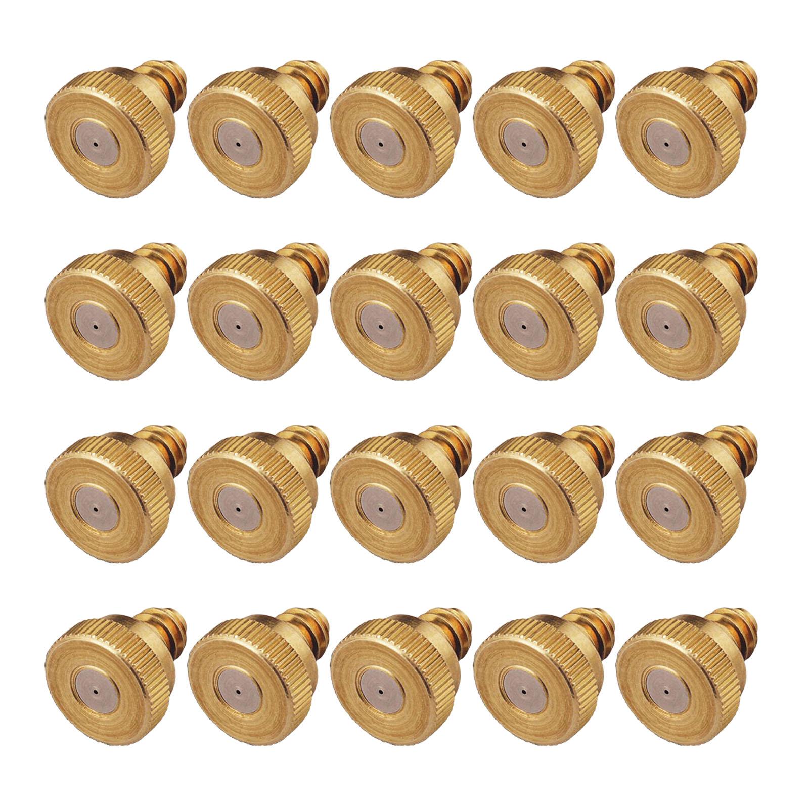 

Pack of 20 Brass Misting Nozzles Heavy Duty 0.5mm Orifice With O Rings for Outdoor Cooling Systems Dust Control Gardens