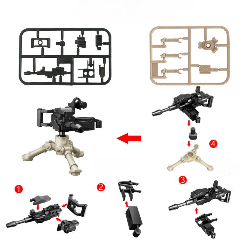 Jx035 Byggekloss Våpenbit Nsv Lett og Tung Maskingevær Militært Tilbehør Dukke Yidesu Utstyr