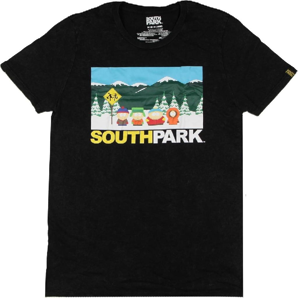 South Park Cartoon Men's Bus Stop Adult Short Sleeve Graphic T-Shirt
