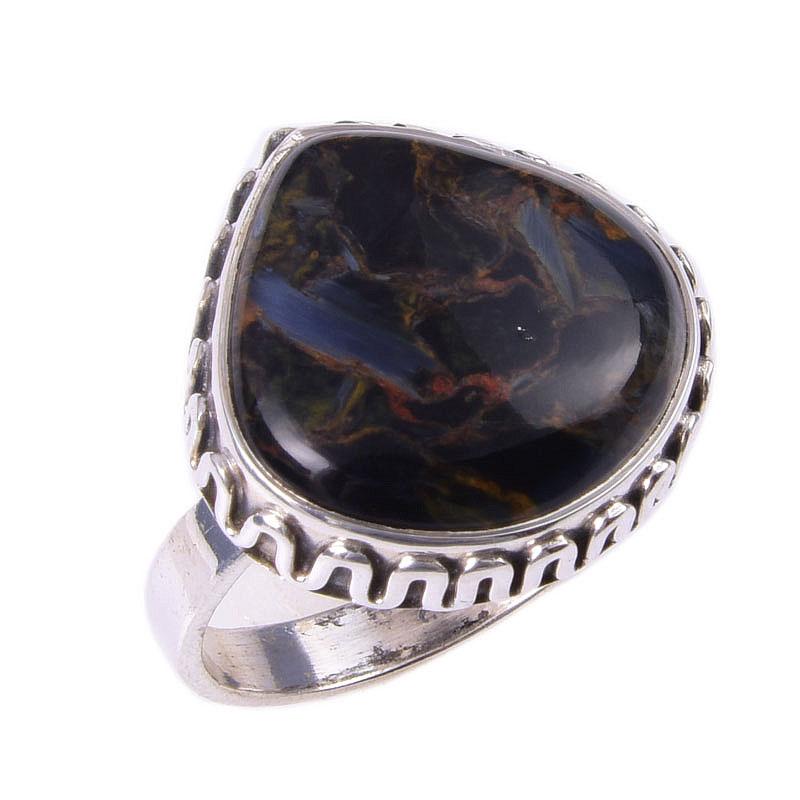 Natural Pietersite Gemstone Handmade 925 Solid Sterling Silver Ring S.6.5 w6b65