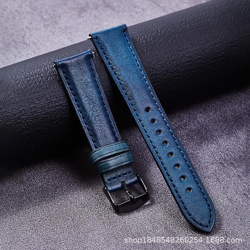 Cowhide Watch Strap Is Suitable For 22Mm Pin Buckle High-End Tree Height Leather Lychee Pattern Strap