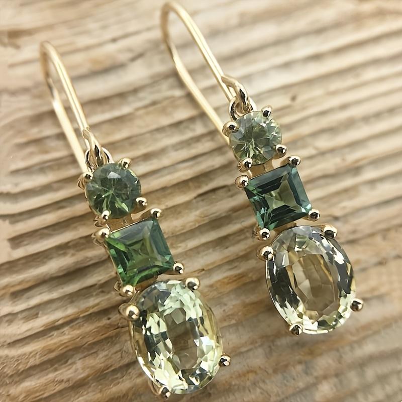 

Olive Green Irregular Geometric Drop Earrings, Elegant Sexy Women Party Vacation Daily Gift оливковое зеленый