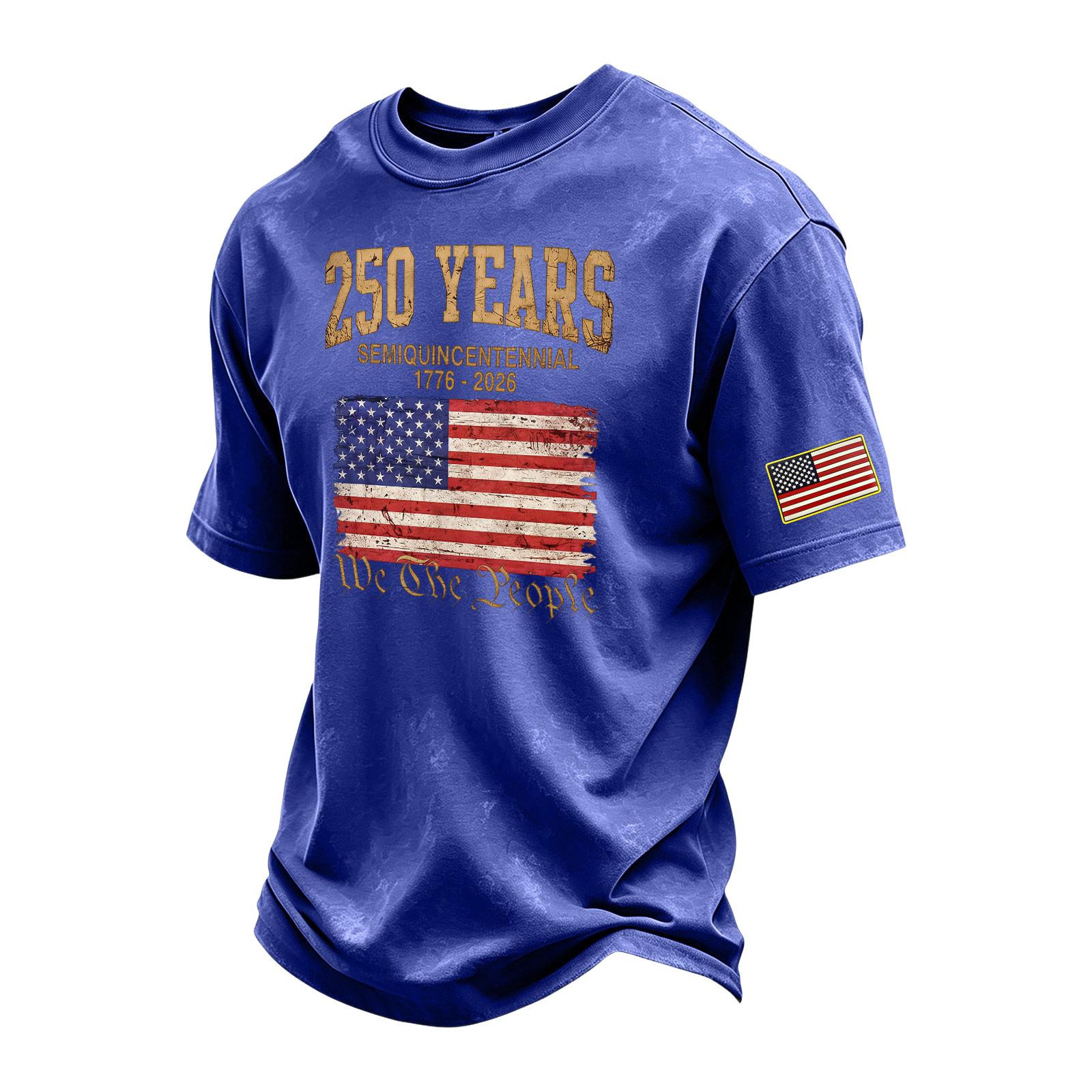

Men s Vintage Washed Short Sleeve Crew Neck T Shirt Featuring Patriotic Graphic Print Suitable for Casual Wear and Everyday Use XXXXL синий