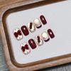 Tanghulu Handmade 3D Cat Eye Red Bow Nails