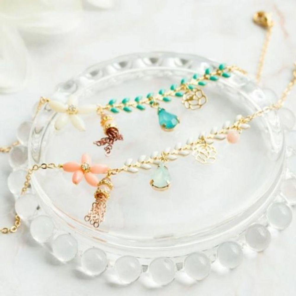 Crystal Basic Flower Bracelet Summer All-Day Vacation Week