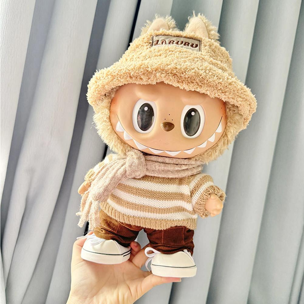 For 38cm Labubu Doll Clothes Fashion Clothes Hoodies Doll Clothes Color Match Hoodies Dolls Accessories Cute Decoration Little Cloths